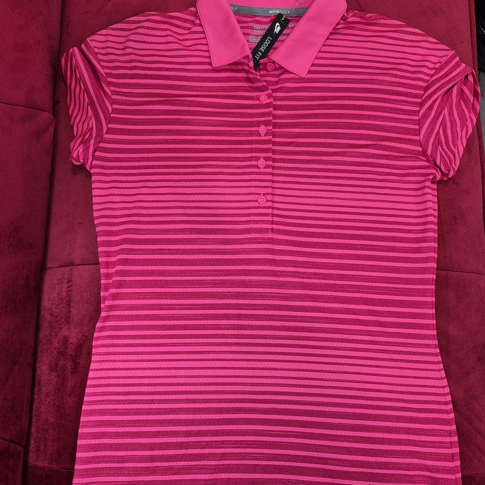 adidas Women's Vibrant Pink Button Down Shirt